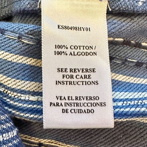 En Creme Women Blue/Beige Paperbag Waist Mini Skirt M - Picture 6 of 6